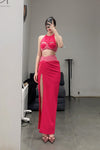 OUDE WAAG double-layer hanging slit slit skirt OW-23SS-SK02 pink